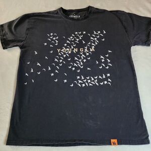 Youngla Los Angeles Black Tshirt With Bird Graphics Size XL